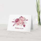 waterverf roze en bordeauxrood Floral Sympathy Car Kaart (Voorkant)