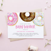 Waterverf roze en chocolade donuts Baby shower Kaart