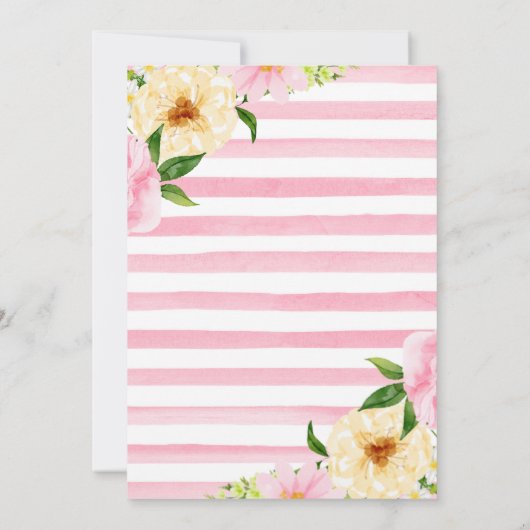 Waterverf Roze en Gele Bloemen 21e verjaardag Kaart (Achterkant)