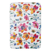 Waterverf  Roze en Gele Bloemen Badmat (Voorkant Verticaal)