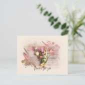 Waterverf Roze en Gele Floral Bouquet Briefkaart (Staand voorkant)