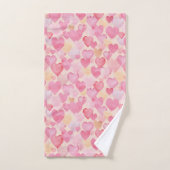 Waterverf Roze en Gele Harten Leuke Romantisch Bad Handdoek (Handdoek)