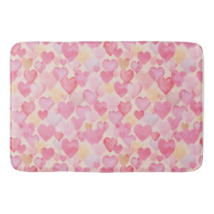 Waterverf Roze en Gele Harten Leuke Romantisch Badmat