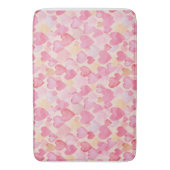 Waterverf Roze en Gele Harten Leuke Romantisch Badmat (Voorkant Verticaal)