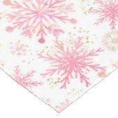 Waterverf Roze en Glitter Winter Snowflakes Tafelkleed (Gekanteld)