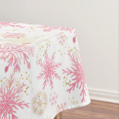 Waterverf Roze en Glitter Winter Snowflakes Tafelkleed (Voorbeeld)