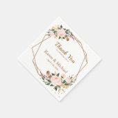 Waterverf Roze en Gold Boho Chic Floral Wedding Servet (Hoek)