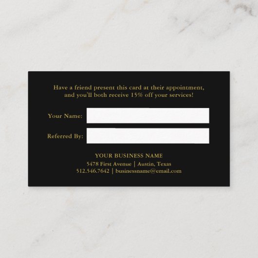 Waterverf Roze en Gold Floral Referral | Zwart (Achterkant)