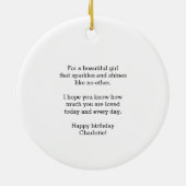 Waterverf Roze en Gold Heart 13e verjaardag Keramisch Ornament (Achterkant)