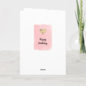 Waterverf Roze en Gold Heart 21ste verjaardag Kaart (Achterkant)