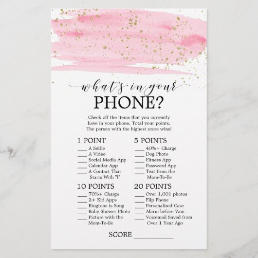 Waterverf roze en goud raden de juiste prijs flyer (Achterkant)