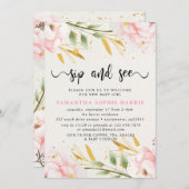 Waterverf Roze en Goud Sip en See Kaart (Voorkant / Achterkant)