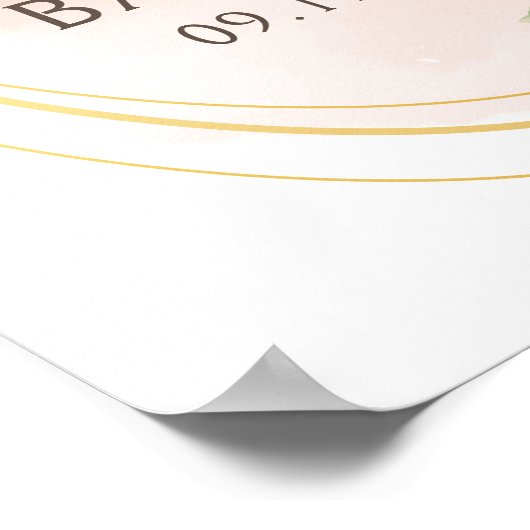 Waterverf roze en goudblaasjes welkom poster (Hoek)