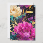 Waterverf Roze en Gouden Bloemen 21ste Verjaardag Kaart (Achterkant)