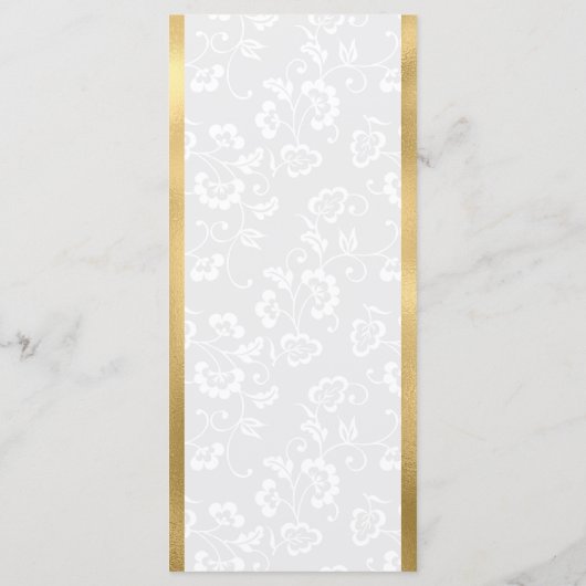 Waterverf Roze en gouden bloemen bruiloft Menu (Achterkant)