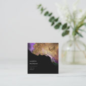 Waterverf roze en gouden faux folie Visitekaartje (Staand voorkant)