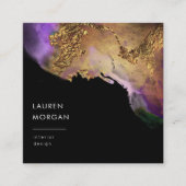 Waterverf roze en gouden faux folie Visitekaartje (Voorkant)