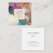 Waterverf roze en gouden faux folie Visitekaartje (Voorkant / Achterkant)