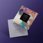 Waterverf Roze en Gouden Faux Folie Visitekaartje