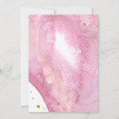 Waterverf Roze en gouden geode Baby Kaart (Achterkant)