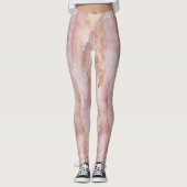 Waterverf roze en gouden Leggings (Voorkant)