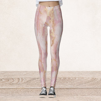 Waterverf roze en gouden Leggings