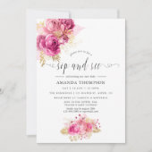 Waterverf Roze en gouden Rozen Kaart (Voorkant)