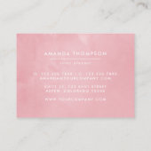 Waterverf roze en goudRozen Floral Visitekaartje (Achterkant)