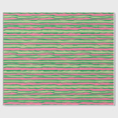 Waterverf Roze en Groen Watermeloen Patroon Cadeaupapier (Vlak)