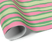 Waterverf Roze en Groen Watermeloen Patroon Cadeaupapier (Rol Hoek)