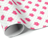 Waterverf Roze en groene bloemen Cadeaupapier (Rol Hoek)