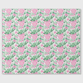 Waterverf Roze en Groene Bloemen Ginger Jars Cadeaupapier (Vlak)