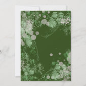 Waterverf Roze en groene botanische bruiloft Kaart (Achterkant)