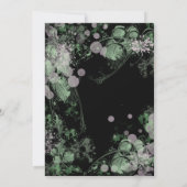 Waterverf Roze en groene botanische bruiloft Kaart (Achterkant)
