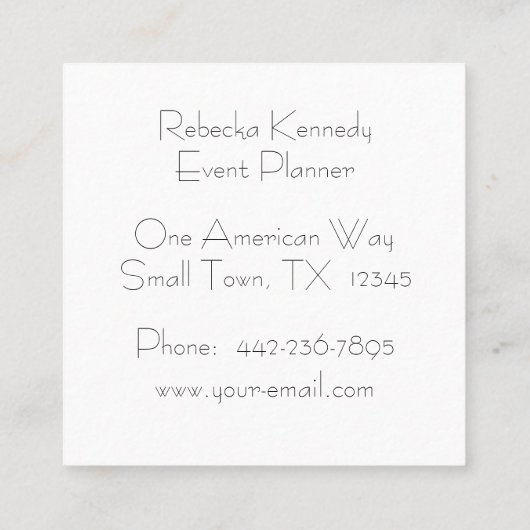 Waterverf Roze en groene Florentijnse grens Vierkante Visitekaartje (Achterkant)