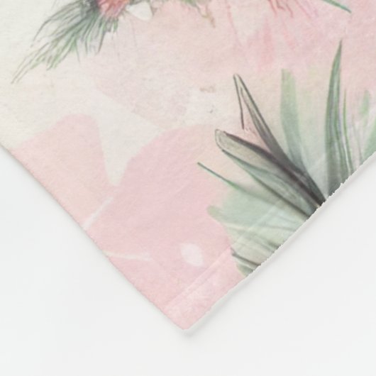 Waterverf Roze en Groene Kerstmis Motieven Collage Fleece Deken (Hoek)