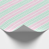Waterverf roze en groene mahjong cadeaupapier (Hoek)