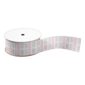 Waterverf roze en groene mahjong grosgrain lint (Spoel)