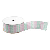 Waterverf roze en groene mahjong grosgrain lint (Spoel)