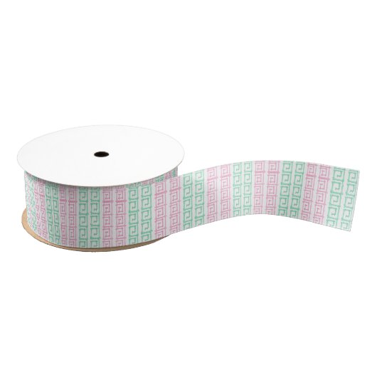 Waterverf roze en groene mahjong grosgrain lint (Spoel)