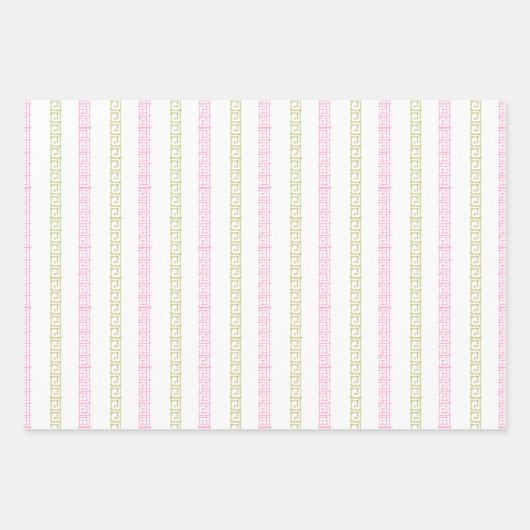 Waterverf roze en groene mahjong inpakpapier vel (Voorkant 2)