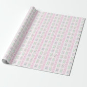 Waterverf Roze en Groene Mahjong Tegels Cadeaupapier (Uitgerold)
