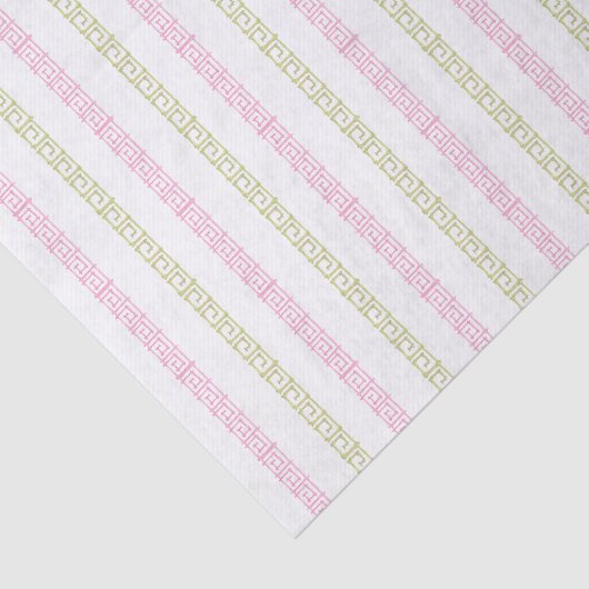 Waterverf roze en groene mahjong tissuepapier (Detail)