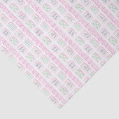 Waterverf roze en groene mahjong tissuepapier (Detail)