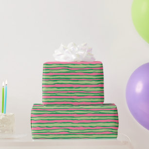 Waterverf Roze en Groene Watermeloen Patroon Cadeaupapier