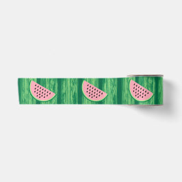 Waterverf Roze en Groene Watermeloen Patroon Satijnen Lint