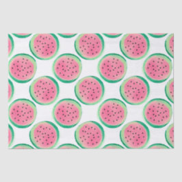 Waterverf Roze en Groene Watermeloen Patroon Tissuepapier