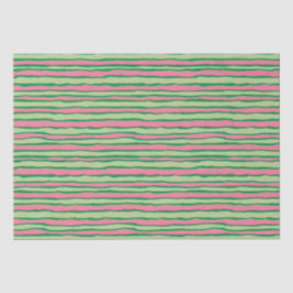 Waterverf Roze en Groene Watermeloen Patroon Tissuepapier