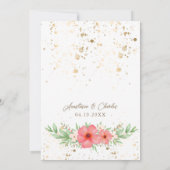 Waterverf Roze en Ivory Greenery Floral Wedding Kaart (Achterkant)