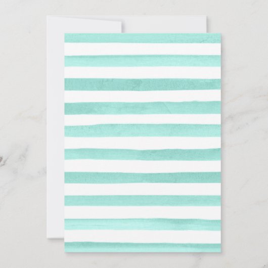 Waterverf Roze en Mint Flowers Sweet 16 Kaart (Achterkant)